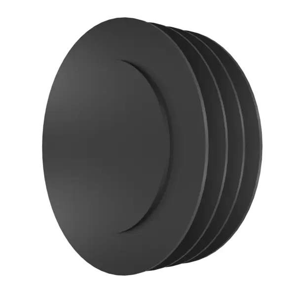 Eine schwarze Keilriemenscheibe ohne Bohrung mit 3 Rillen.